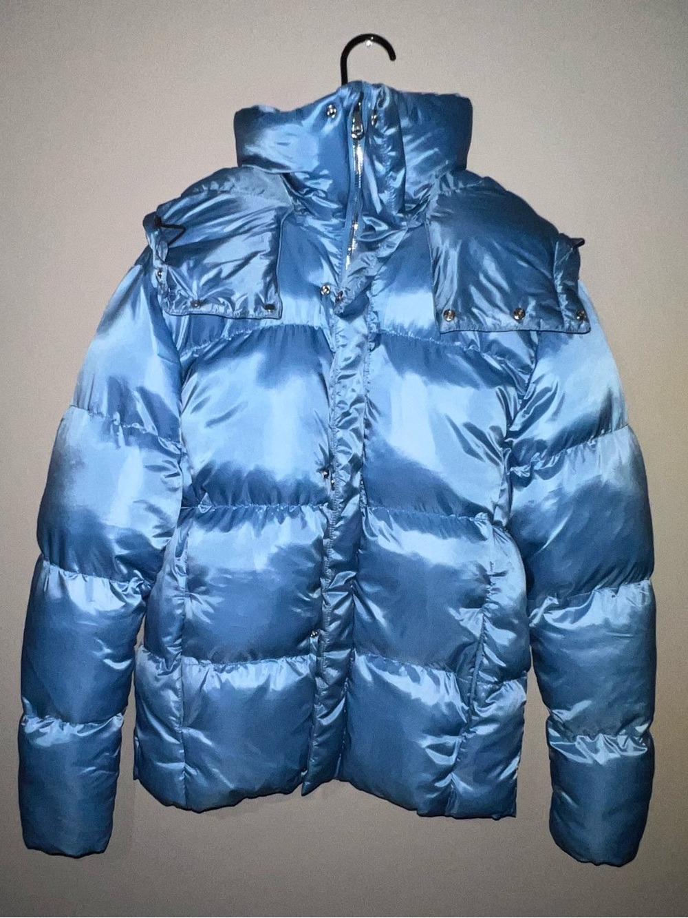 Aritzia Light Blue Shiny Puffer Jacket
